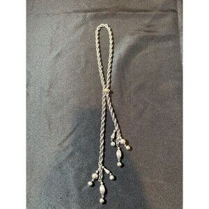 Vintage Silver Tone Chain Tassel Necklace